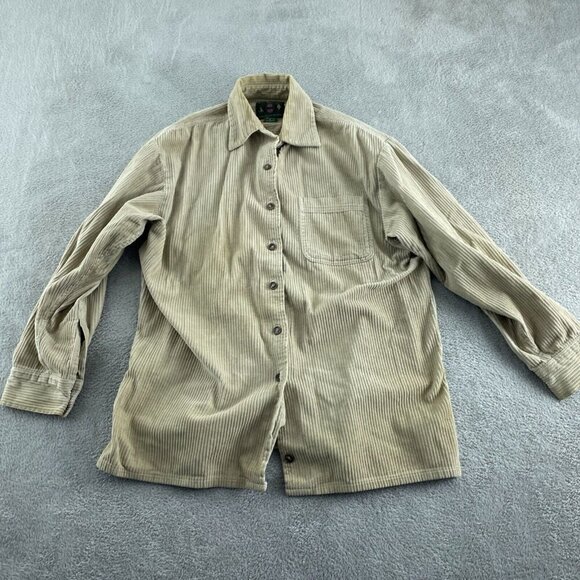 Abercrombie & Fitch Co. Beige Corduroy Button-Up Outdoor M 100% Cotton 1513 - Picture 1 of 7